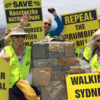 The Save Kosci walkers reach the summit of Mt Kosciuszko.